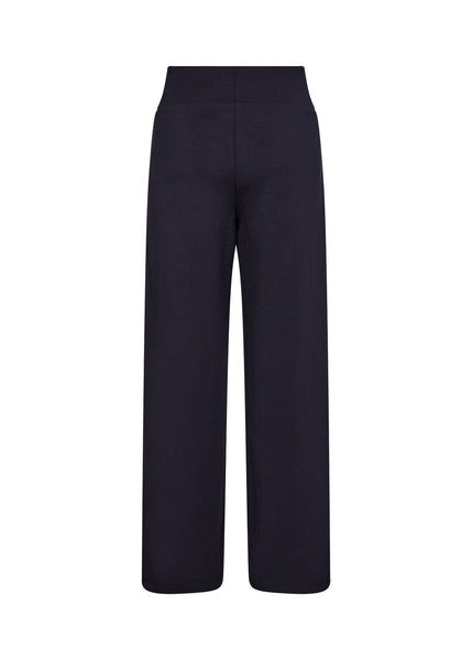 BLACK FLARED ELASTIC WAIST PANT WITH SIDE POCKETS Pants SOYACONCEPT 