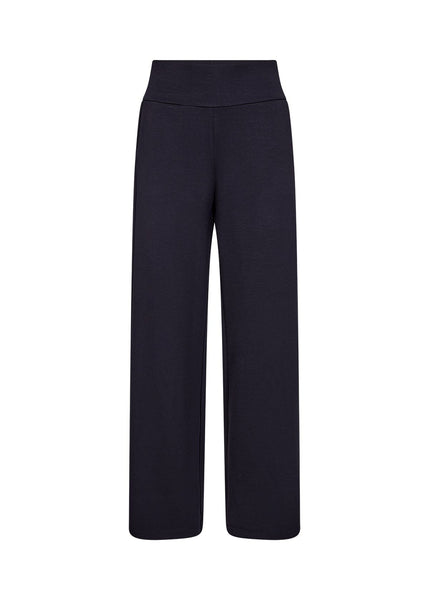BLACK FLARED ELASTIC WAIST PANT WITH SIDE POCKETS Pants SOYACONCEPT 