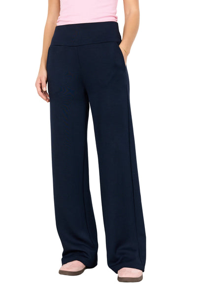 BLACK FLARED ELASTIC WAIST PANT WITH SIDE POCKETS Pants SOYACONCEPT S Black 