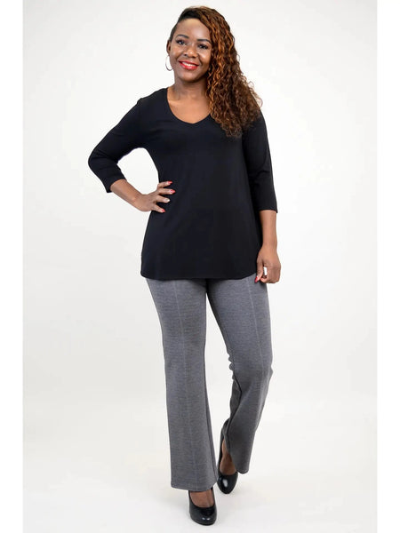 BLACK FLOWY VNECK BAMBO0 TUNIC TOP Top Blue Sky 