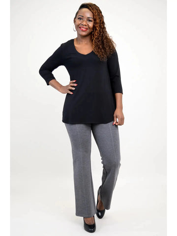 BLACK FLOWY VNECK BAMBO0 TUNIC TOP Top Blue Sky 