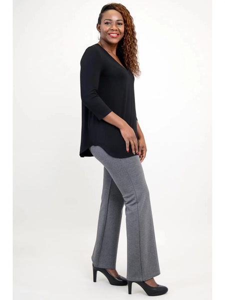 BLACK FLOWY VNECK BAMBO0 TUNIC TOP Top Blue Sky 