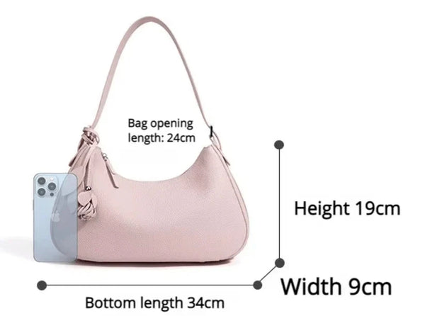 BLACK GENUINE LEATHER HANDBAG Handbag prenelove 