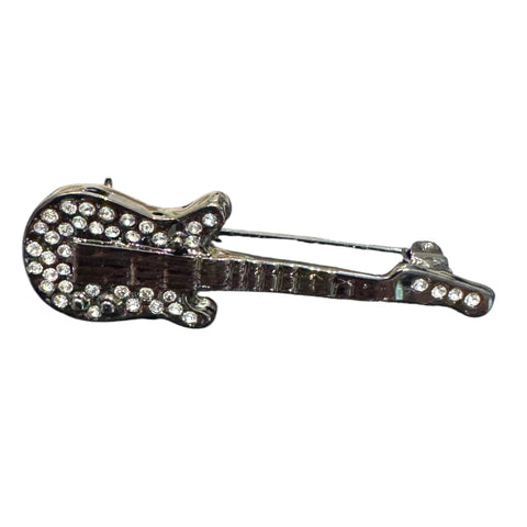BLACK GUITAR BROOCH Brooch FashionWear Collection Crystal 