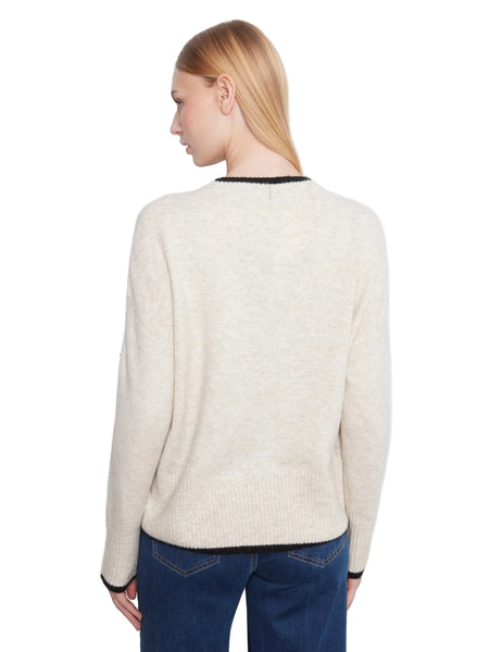 BLACK HEART EMBROIDERED MOCK NECK DROP SHOULDER SWEATER SWEATER Charlie B 