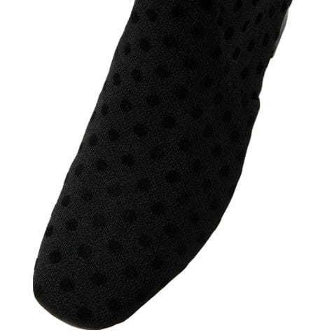 BLACK HIGH ANKLE BOOT WITH CHUCKY HEEL AND POLKADOT TEXTURE Shoes Django & Juliette 