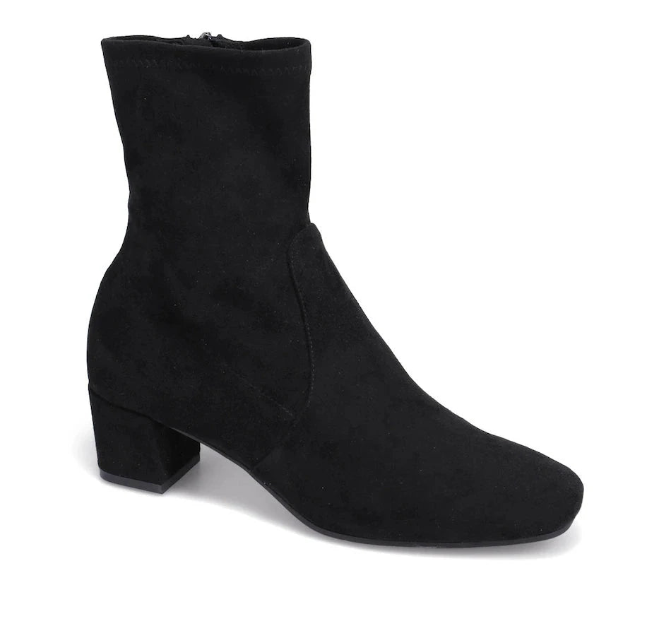 BLACK HIGH ANKLE BOOT WITH CHUCKY HEEL AND POLKADOT TEXTURE Shoes Django & Juliette 36 Black/ Polkdot 