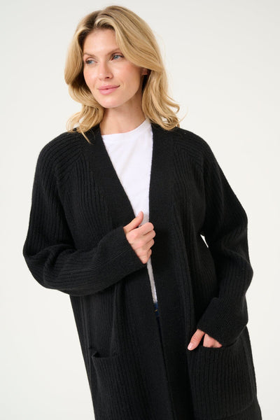 BLACK KNIT LONG CARDIGAN Cardigan KAFFE 