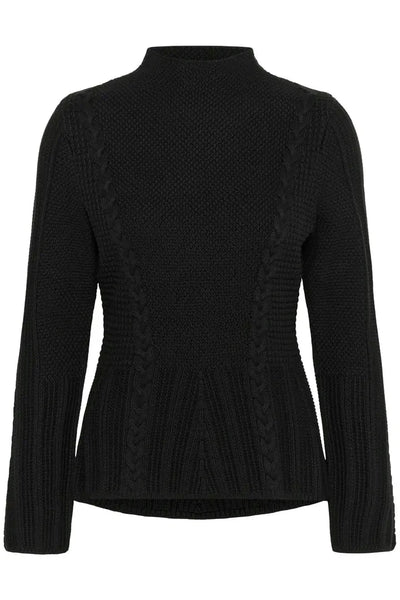 BLACK KNIT PULLOVER Sweater KAFFE 