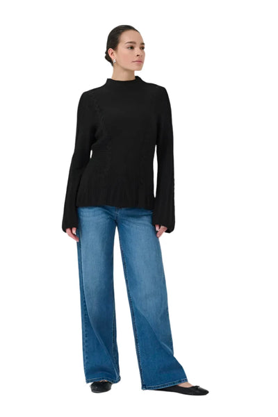 BLACK KNIT PULLOVER Sweater KAFFE 