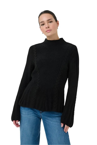 BLACK KNIT PULLOVER Sweater KAFFE 