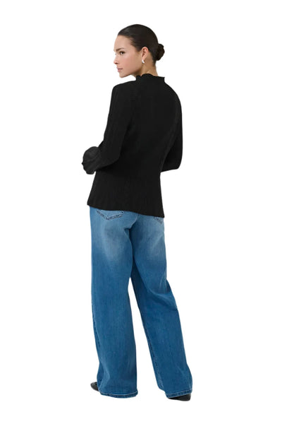 BLACK KNIT PULLOVER Sweater KAFFE 