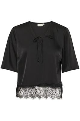 BLACK LACE AND SATIN TOP Tank Kaffe 34 Black 