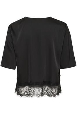 BLACK LACE AND SATIN TOP Tank Kaffe 