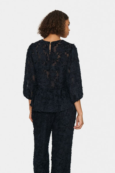 BLACK LACE BLOUSE Top Saint Tropez 