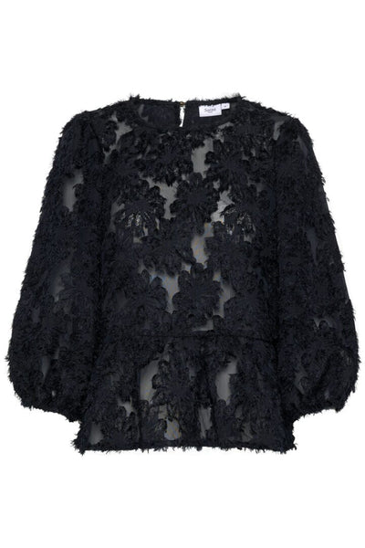 BLACK LACE BLOUSE Top Saint Tropez 