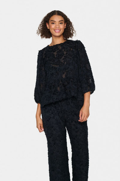 BLACK LACE BLOUSE Top Saint Tropez 