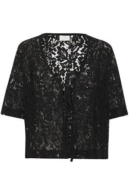 BLACK LACE FRONT TIE TOP Shirts & Tops Kaffe 