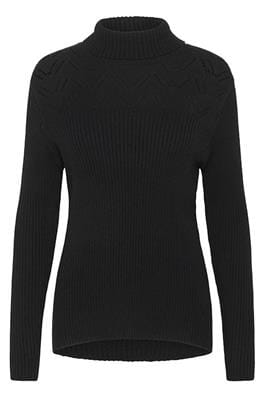 BLACK LONG SLEEVE FITTED TURTLE NECK Sweater CREAM 