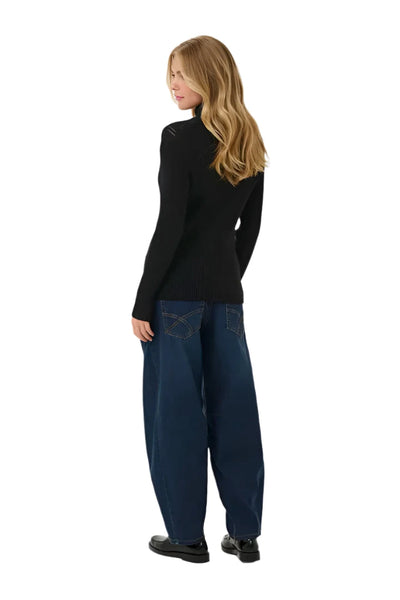 BLACK LONG SLEEVE FITTED TURTLE NECK Sweater CREAM 