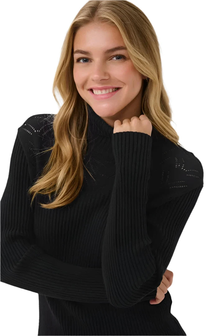 BLACK LONG SLEEVE FITTED TURTLE NECK Sweater CREAM XS Beige 