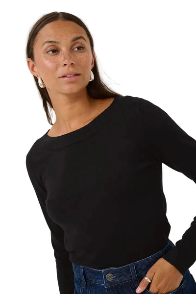 BLACK LONG SLEEVE SWEATER Top Kaffe 