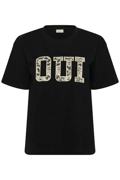 BLACK OUI CREW NECK T SHIRT Blouse Kaffe 