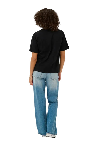 BLACK OUI CREW NECK T SHIRT Blouse Kaffe 
