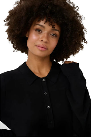 BLACK POLO STYLE SWEATER SWEATER CULTURE XS Black 