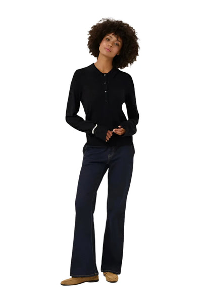 BLACK POLO STYLE SWEATER SWEATER CULTURE XS Black 