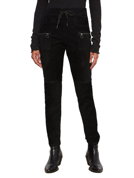 BLACK PULL ON BABY CORDUROY JOGGER WITH ZIP POCKETS Jeans Charlie B. 