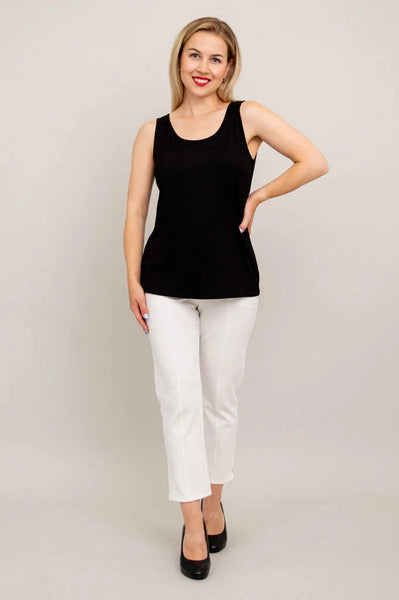 BLACK SCOOP NECK BAMBOO TANK TOP Top Blue Sky 