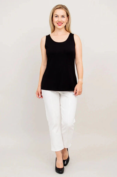 BLACK SCOOP NECK BAMBOO TANK TOP Top Blue Sky 