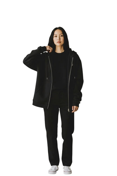 BLACK SOFT ZIPPER HOODY Top Bali XS Black 