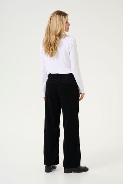 BLACK STRAIGHT LEG HIGH WAIST CORDUROY PANTS Pant CREAM 