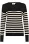 BLACK STRIPED KNIT SWEATER Sweater KAFFE 