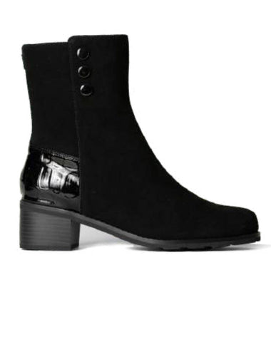 BLACK SUEDE CROCO SIDE ZIPPER BOOT Boot Vildini 6 Black 