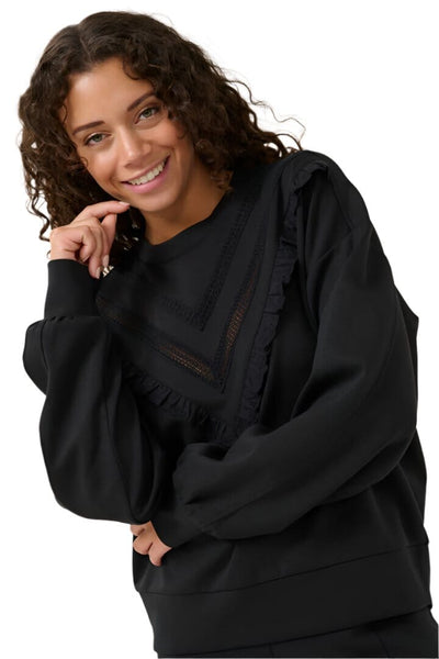 Black ruffle jumper best sale