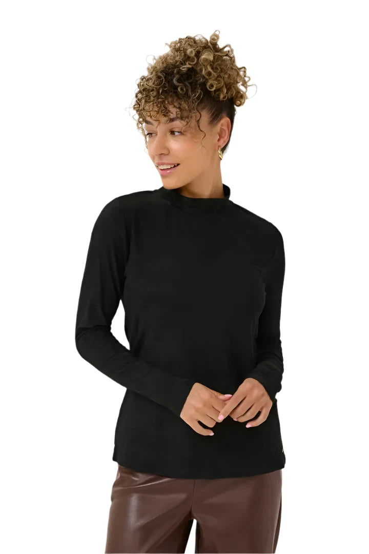 BLACK TURTLE NECK LONG SLEEVE SWEATER Sweater CREAM XS Black 