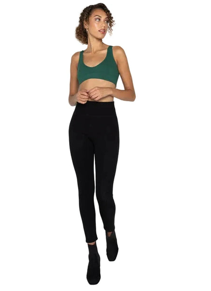 BLACK VISCOSE SHERPA LINED LEGGING Legging C'est Moi ONE SIZE Black 