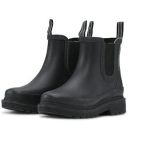 BLACK WATERPROOF PULL ON RAINBOOT boots Ilse Jacobsen 36 Black 