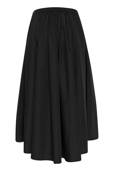 BLACK WOVEN FULL LONG SKIRT WITH POCKETS Skirt Culture 