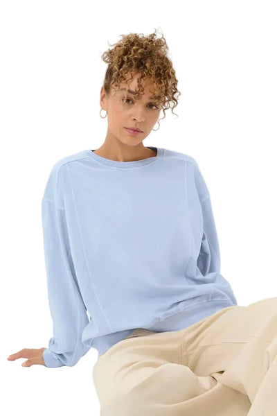 BLUE COTTON CREW NECK SWEATER Sweater CREAM 