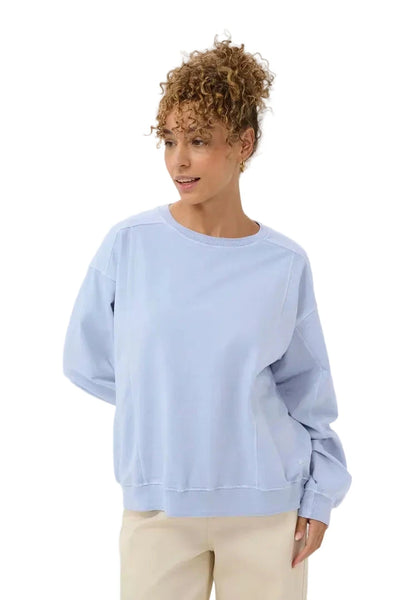 BLUE COTTON CREW NECK SWEATER Sweater CREAM S Blue 