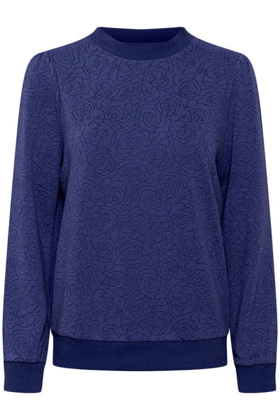 BLUE CREW NECK SWEATSHIRT Top Saint Tropez 