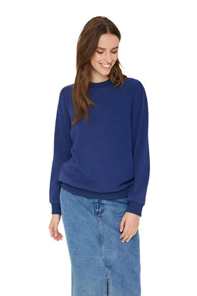 BLUE CREW NECK SWEATSHIRT Top Saint Tropez 