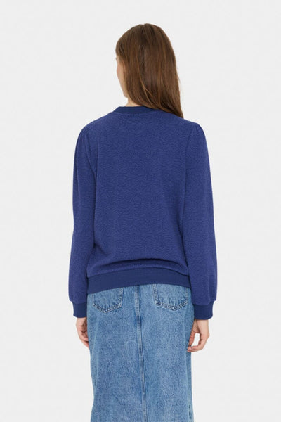 BLUE CREW NECK SWEATSHIRT Top Saint Tropez 