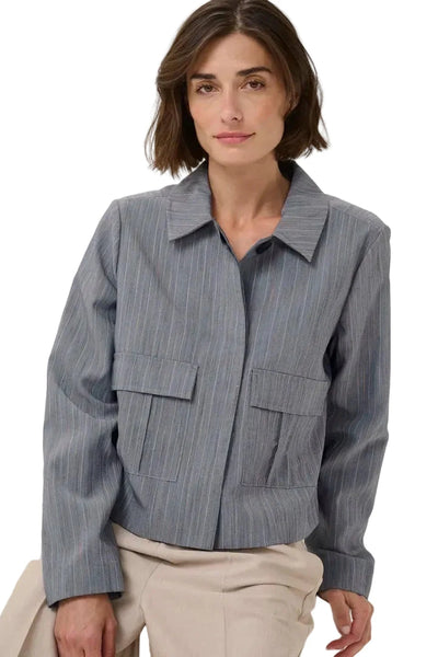 BLUE CROPPED CASUALJACKET Coats & Jackets CULTURE 34 Blue 