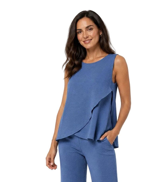 BLUE FLOWY TANK TOP Top Bali XS Blue 