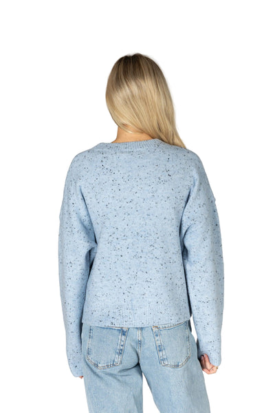 BLUE HEART DETAIL CREW SWEATER SWEATER LYLA + LUXE 
